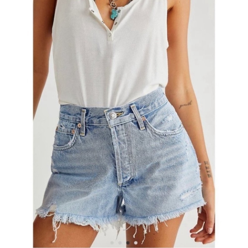 Agolde Parker Vintage Cut Off Jean Short in Riptide